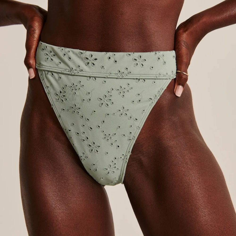 Abercrombie and Fitch 90s High Waist High Leg Cheeky Swim Bottoms